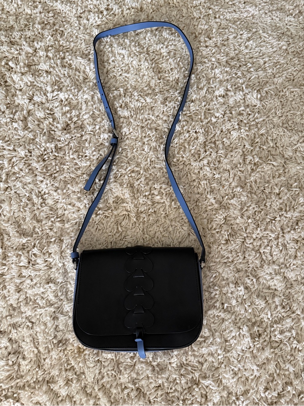 Kate Spade ♠️ Black and Blue Crossbody Leather Shoulder Bag